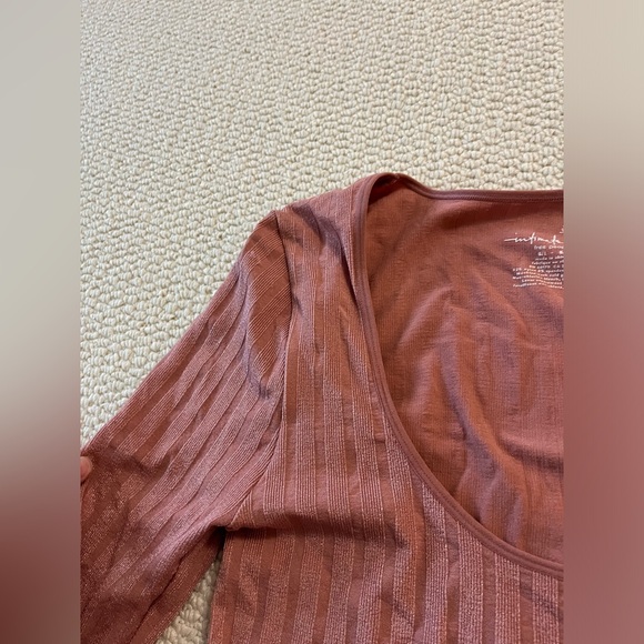 Free People ribbed pink Lucky You Scoop Neck Shirt medium / large - Picture 5 of 8